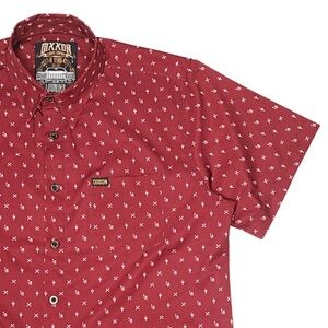 DIXXON LOWRISE Down Shirt Ove All Print Men's Large Red